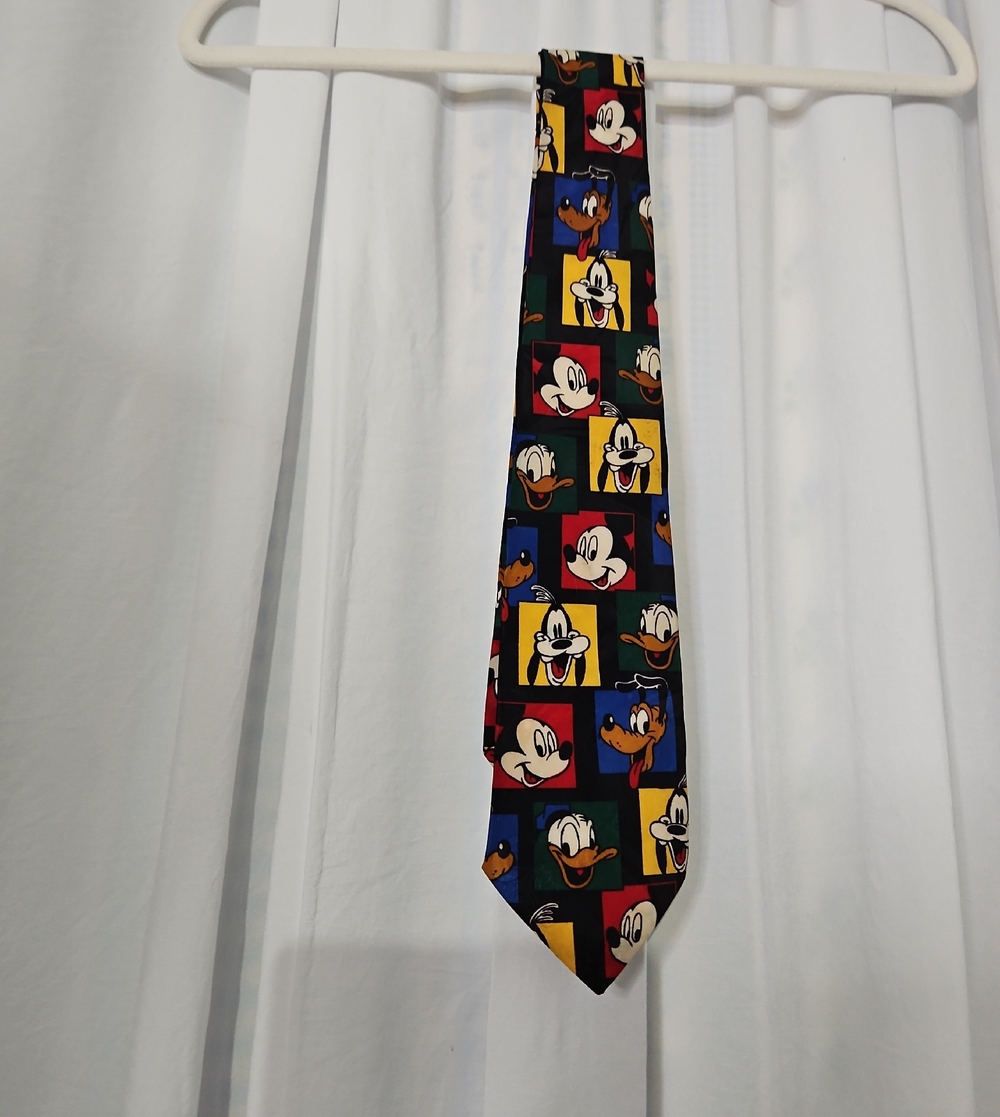 Vintage Hot Cakes Multi-Color Disney Cartoon Characterd Men's Tie